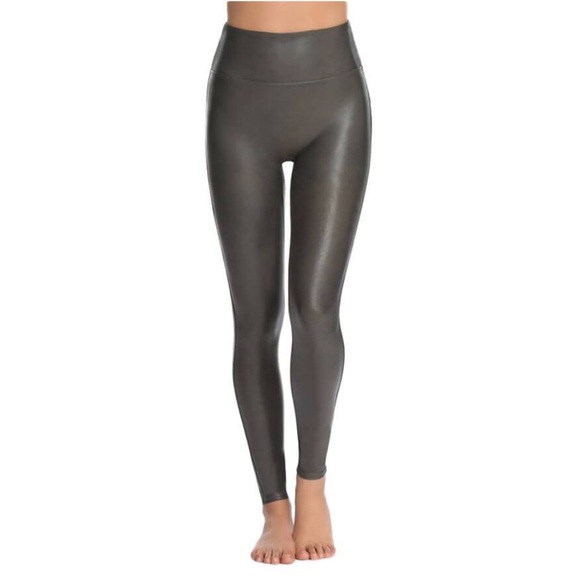 SPANX Pants - Spanx Faux Leather Leggings in Gunmetal